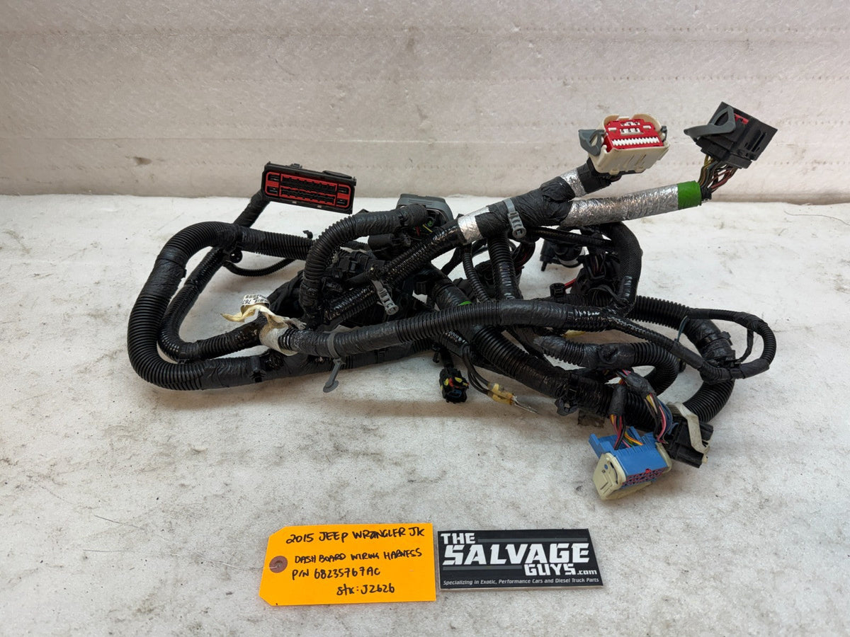 15 JEEP WRANGLER JK 3.6 DASH GAUGE WIRING HARNESS LOOM P68235767AC