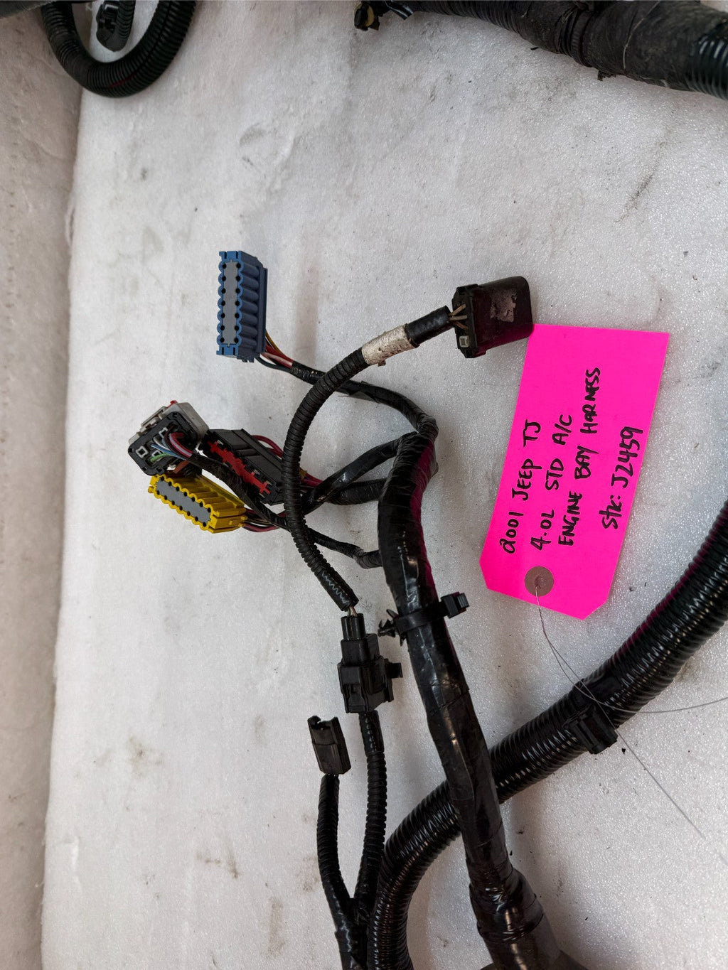 2001 JEEP WRANGLER TJ 4.0 M/T MANUAL TRANS ENGINE FUSE BOX HARNESS LOOM w A/C
