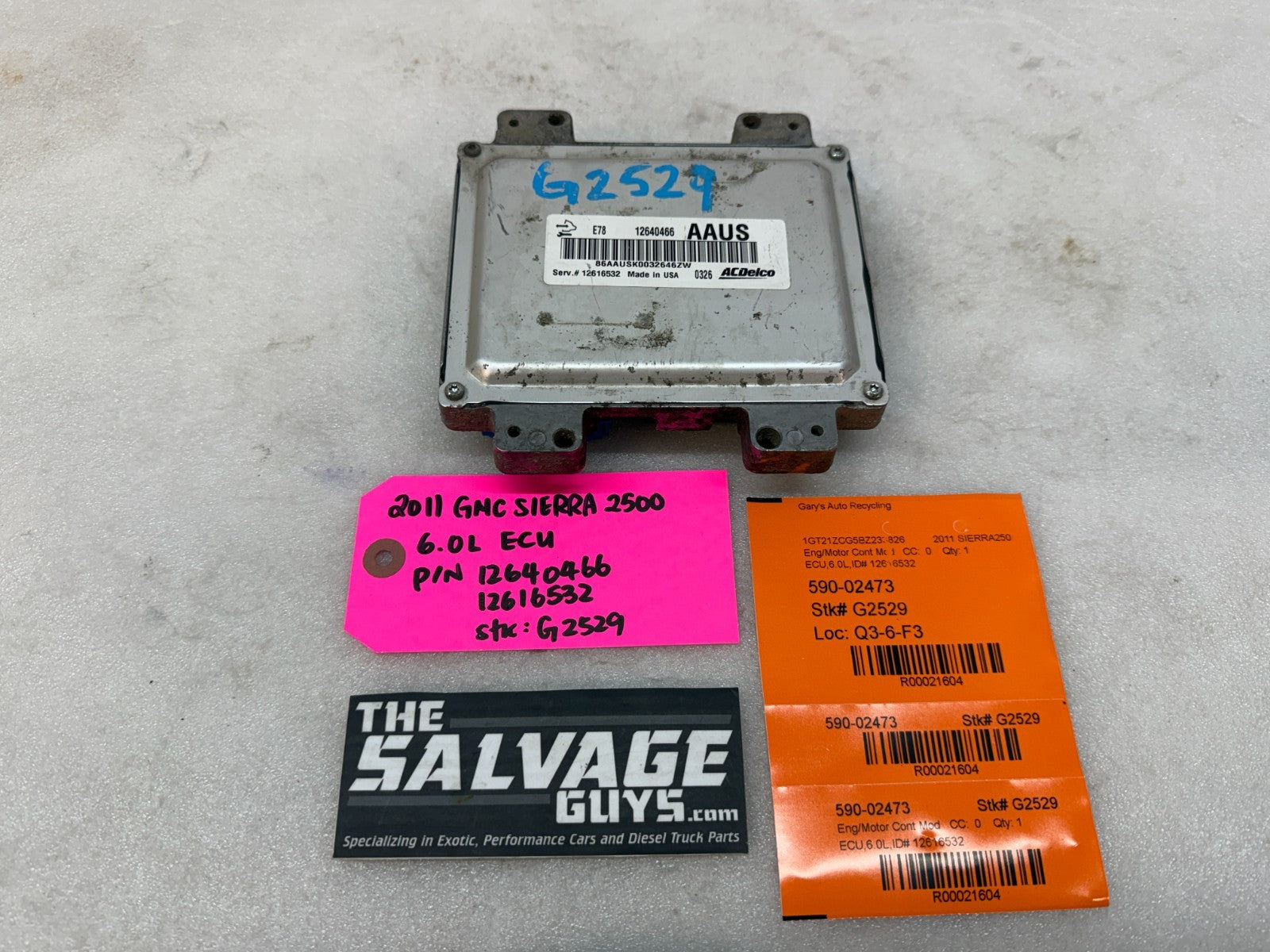 11 CHEVROLET GMC 2500 3500 1500 6.0 ENGINE COMPUTER ECU ECM 12640466 12616532
