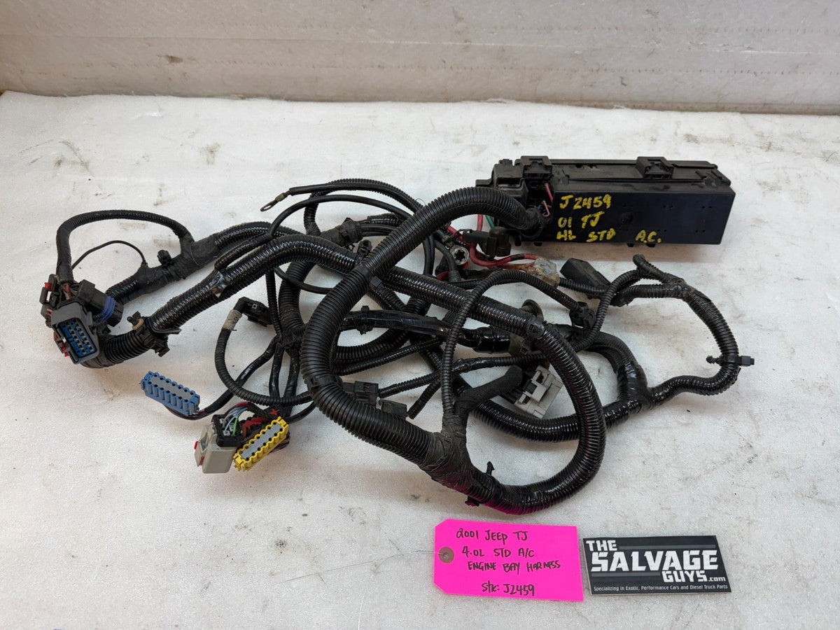 2001 JEEP WRANGLER TJ 4.0 M/T MANUAL TRANS ENGINE FUSE BOX HARNESS LOOM w A/C
