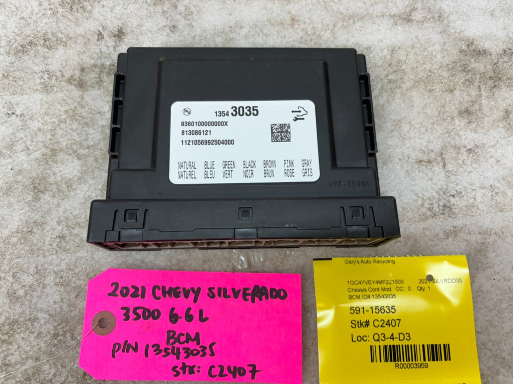 20 Chevrolet GMC DURAMAX 6.6 BCM BODY CONTROL MODULE 13536089 19-22