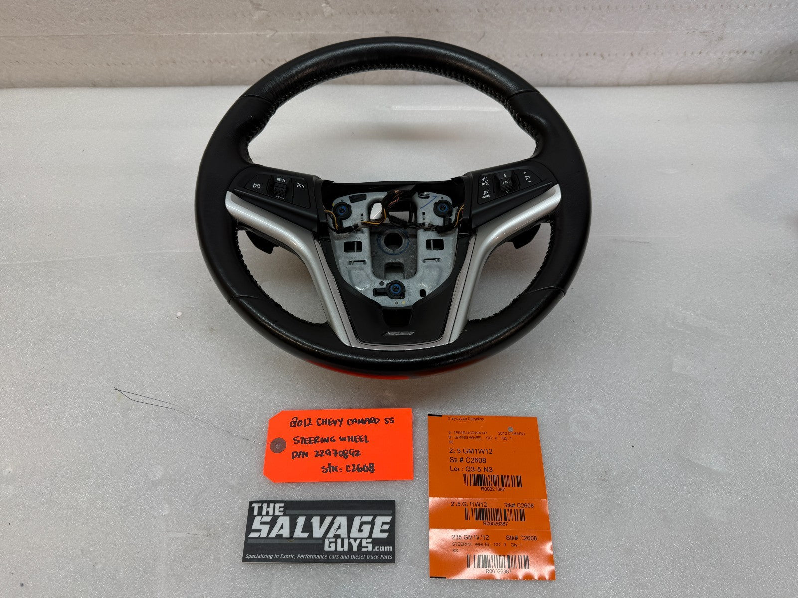12-15 CHEVROLET CAMARO SS BLACK LEATHER STEERING WHEEL AUTO TRANS 22970892