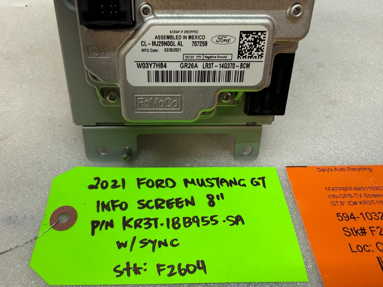 21 FORD MUSTANG GT OEM 8.0 RADIO NAVIGATION SCREEN SYNC 3 APIM KR3T-18B955-SA