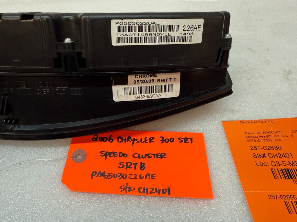 05 06 07 08 CHRYSLER 300 SRT-8 SRT 6.1 OEM METRIC GAUGE CLUSTER P05030226AE