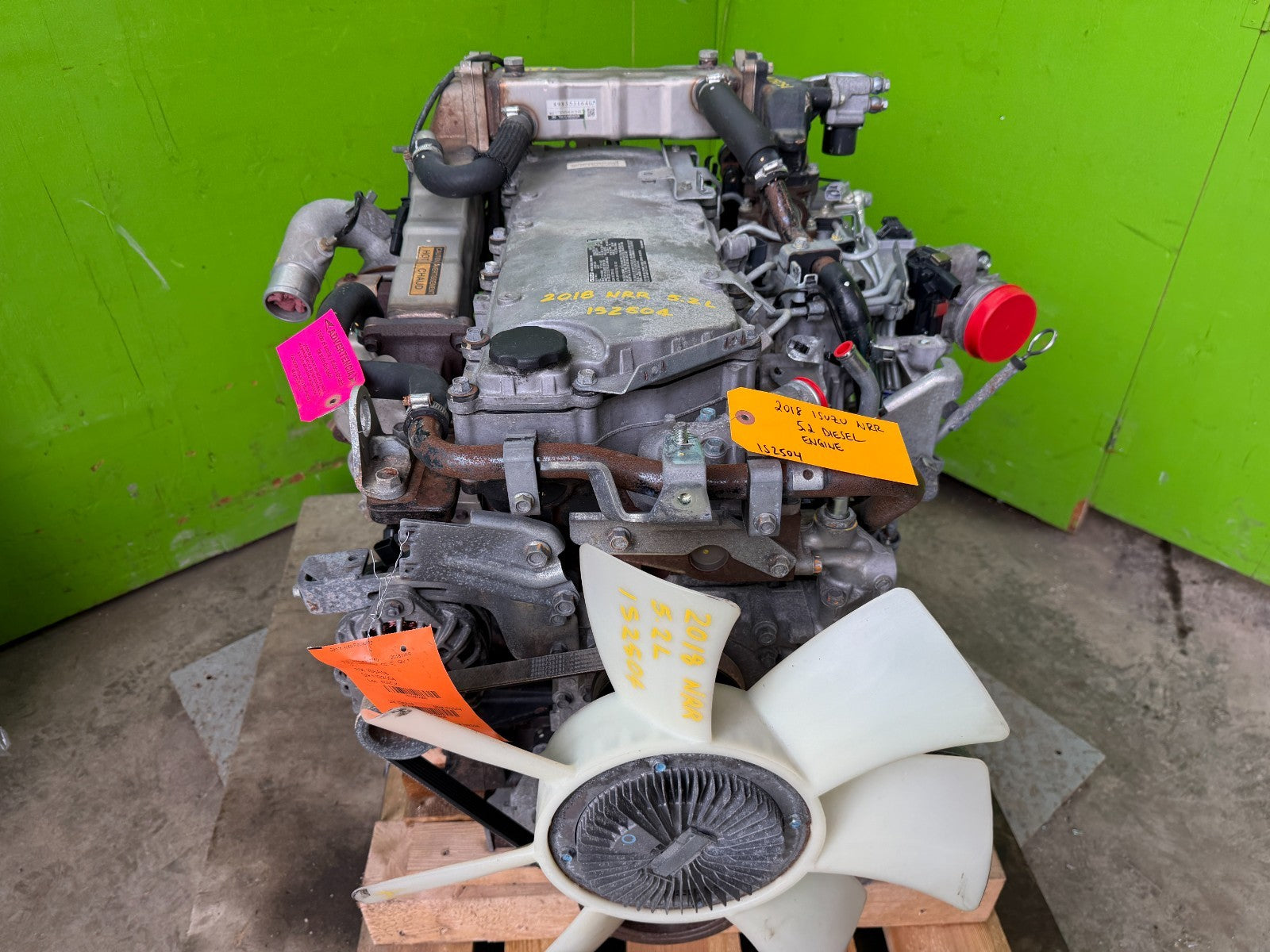18 ISUZU NRR NPR NQR 5.2 COMPLETE ENGINE ASSEMBLY 4HK1TC 68k!!