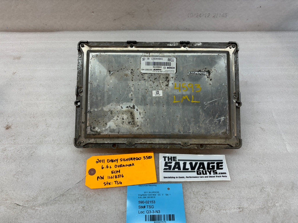 11-14 Chevrolet GMC 2500HD DURAMAX 6.6 LML OEM ENGINE COMPUTER ECU ECM 12618516