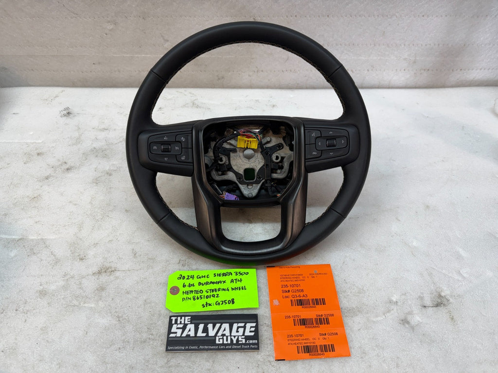 24 25 Chevrolet GMC SIERRA AT4 BLACK LEATHER HEATED STEERING WHEEL 86510192