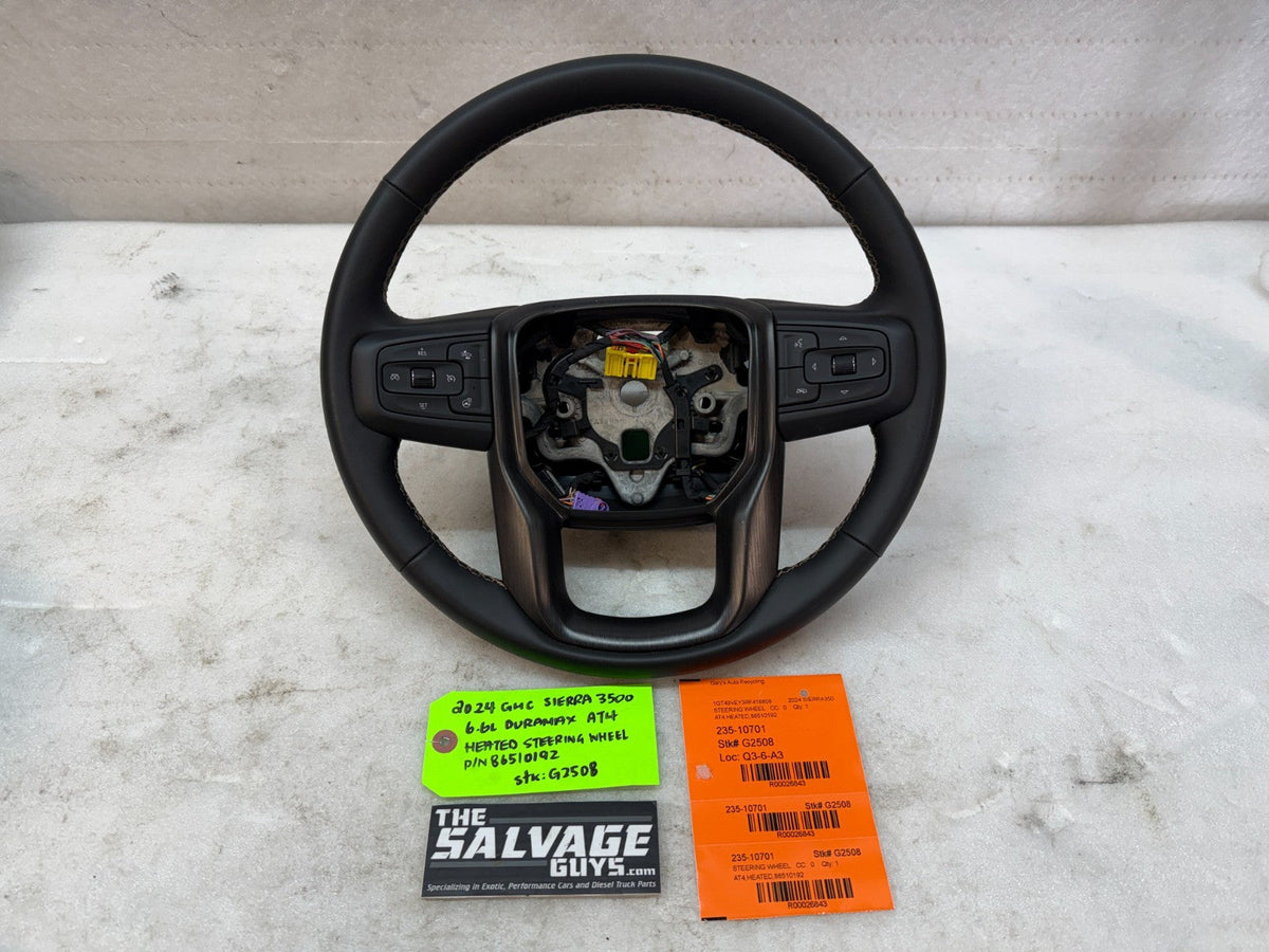 24 25 Chevrolet GMC SIERRA AT4 BLACK LEATHER HEATED STEERING WHEEL 86510192