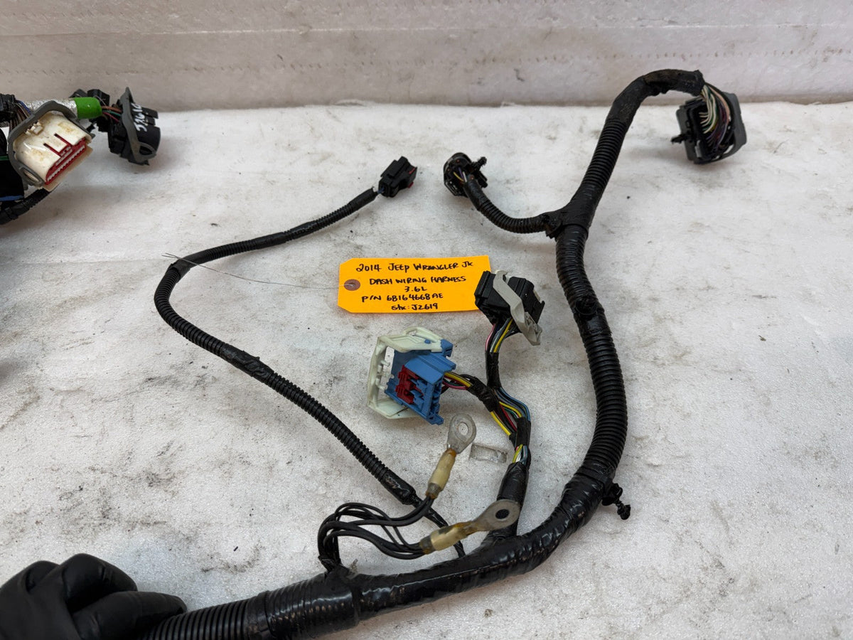 14 JEEP WRANGLER JK 3.6 DASH GAUGE WIRING HARNESS LOOM P68164668AE