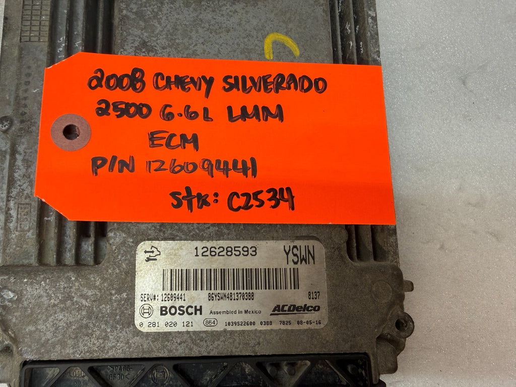 08 09 10 Chevrolet GMC 2500HD DURAMAX 6.6 LMM ECM ECU ENGINE COMPUTER 12609441