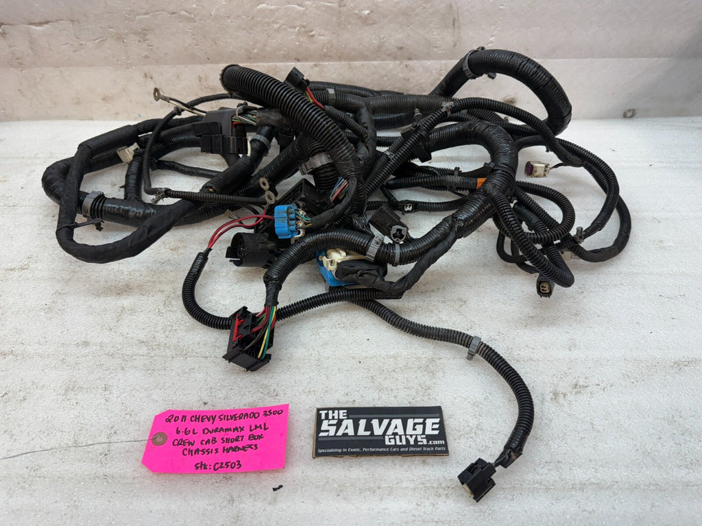 11 Chevrolet GMC 2500HD 3500 4wd CREW CAB SHORT BOX CHASSIS WIRING HARNESS