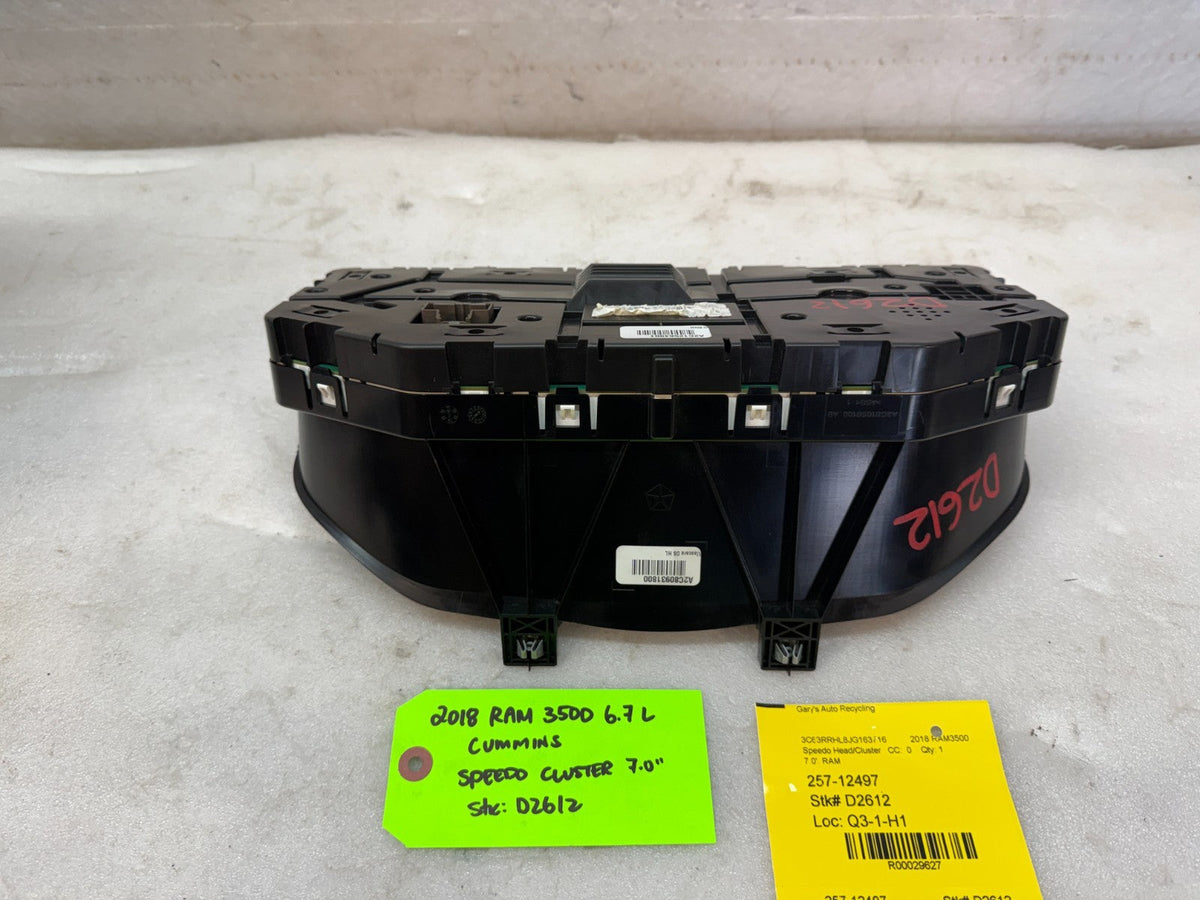 15-18 DODGE RAM 2500 3500 6.7 DIESEL GAUGE CLUSTER SPEEDOMETER 7" EVIC SCREEN