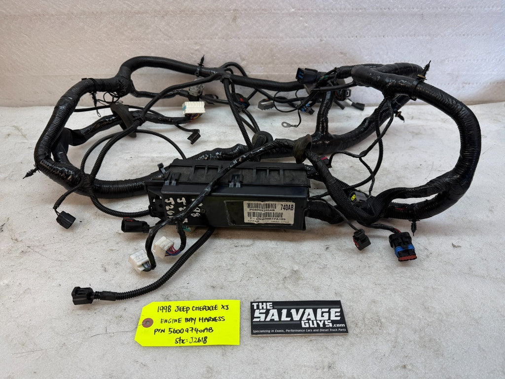 98 JEEP CHEROKEE XJ 4.0 AUTOMATIC ENGINE BAY FUSE BOX WIRING HARNESS LOOM 97-01
