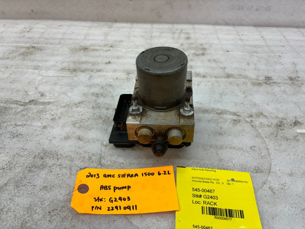 09-14 CHEVROLET GMC SILVERADO SIERRA 1500 6.2 ABS ANTI LOCK BRAKE PUMP 22910911