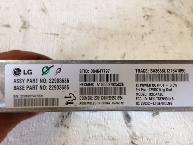 2013 Camaro ZL1 LG ONSTAR MODULE COMPUTER W/O BLUTOOTH 22903686