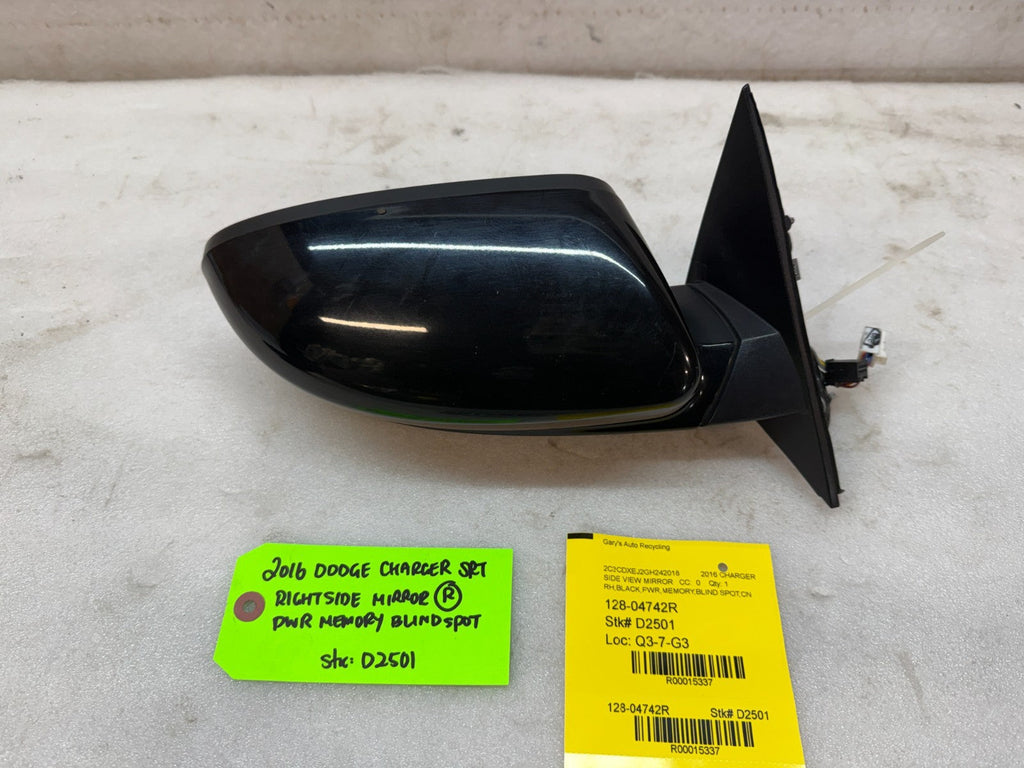 16 DODGE CHALLENGER HELLCAT SRT OEM BLACK RIGHT MIRROR W/ BS MEMORY ETC 12-24