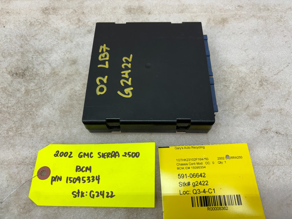01 02 Chevrolet GMC DURAMAX LB7 6.6 BODY CONTROL MODULE BCM 15095334