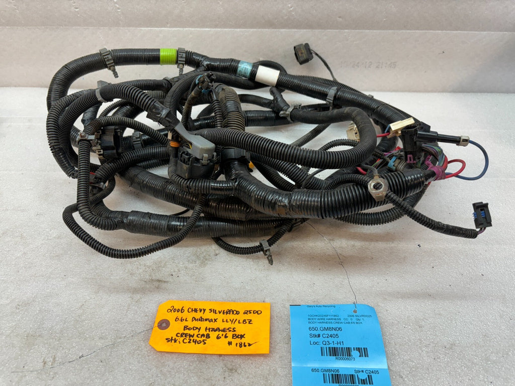 06 07 Chevrolet GMC 2500HD 3500 4wd CREW CAB SHORT BOX CHASSIS WIRING HARNESS