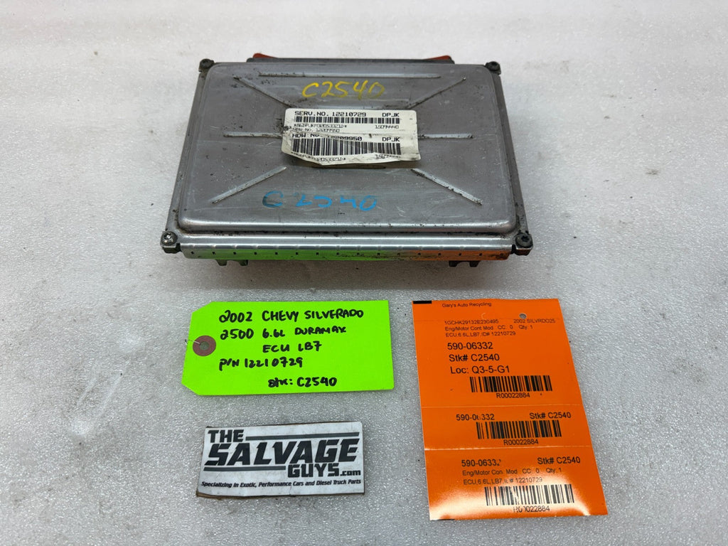 01-04 Chevrolet GMC 2500HD DURAMAX 6.6 LB7 ECM ECU ENGINE COMPUTER 12210729