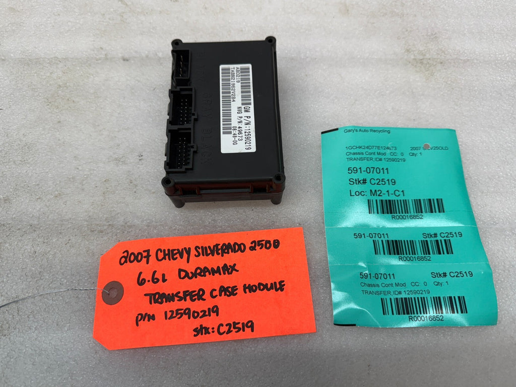 03-07 GMC SIERRA SILVERADO 2500 3500 TRANSFER CASE CONTROL MODULE 12590219