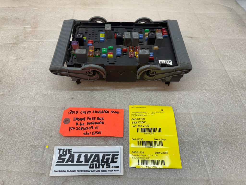 08-10 Chevrolet GMC 2500hd SIERRA 6.6 LMM UNDERHOOD FUSE RELAY BOX 25833305-03