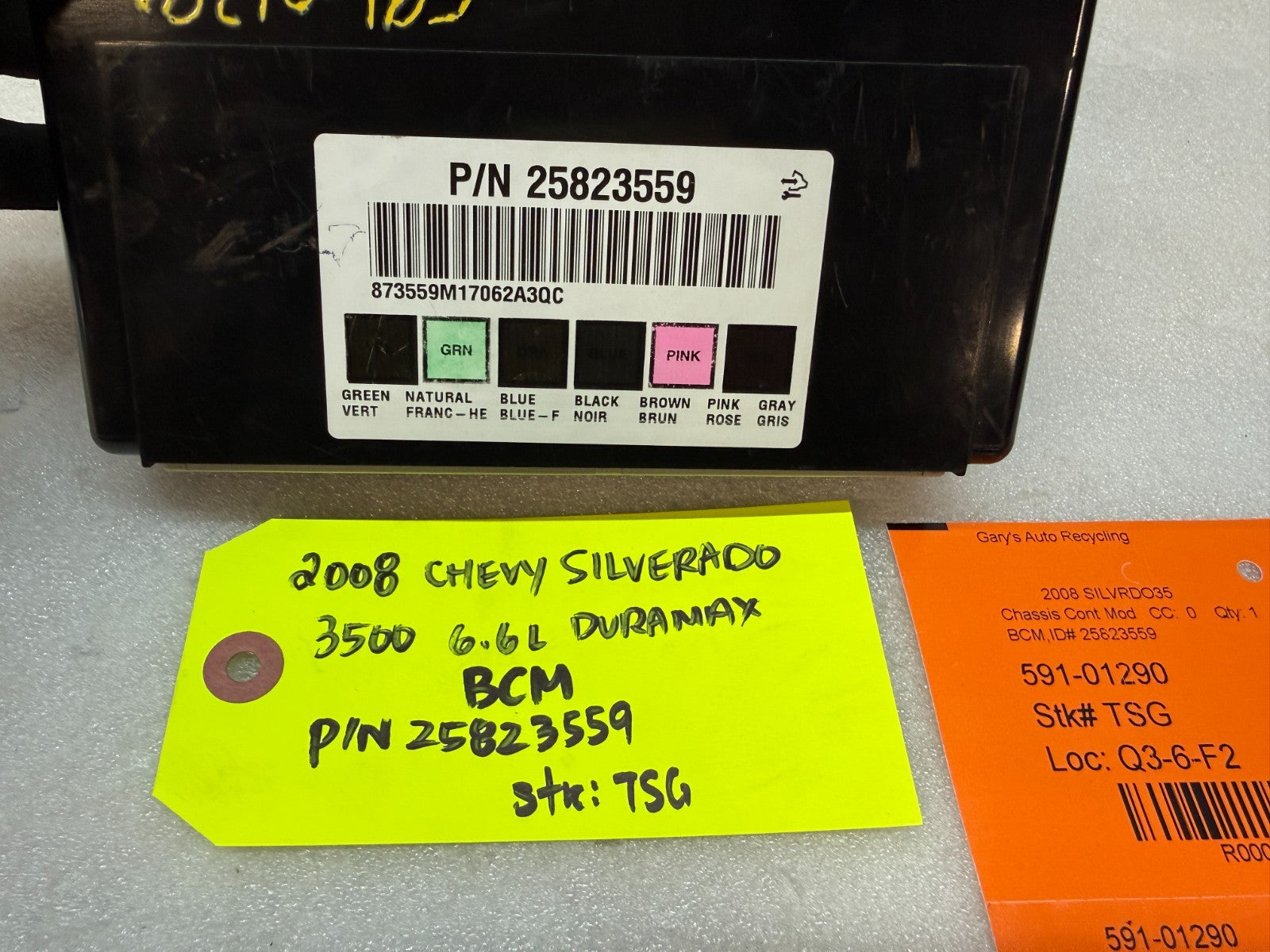 08 09 10 Chevrolet GMC DURAMAX LMM 6.6 BCM BODY CONTROL MODULE 25823559
