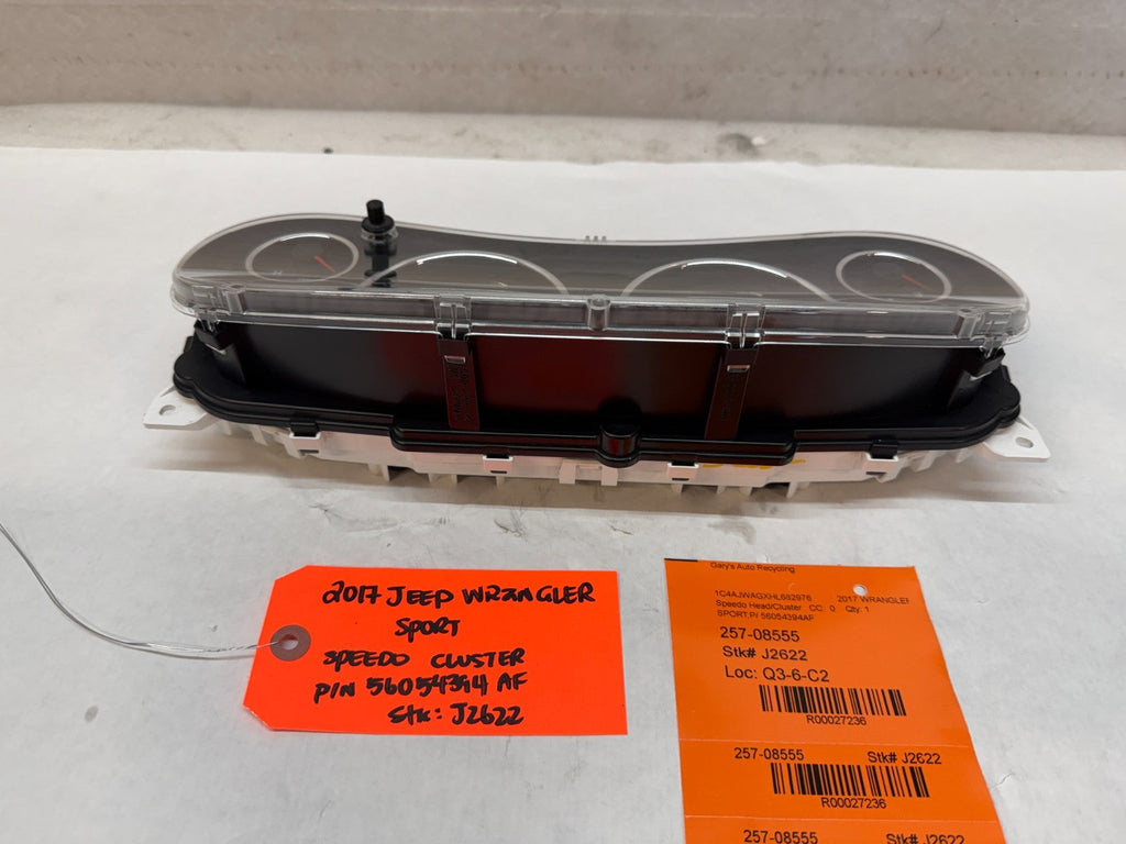 17 JEEP WRANGLER JK 3.6 METRIC SPEEDOMETER GAUGE CLUSTER 56054394AF 12-18