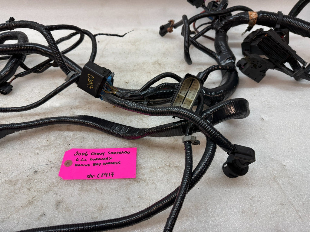 06 07 GMC CHEVROLET 2500HD DURAMAX 6.6 LBZ ENGINE BAY MOTOR PCM WIRING HARNESS