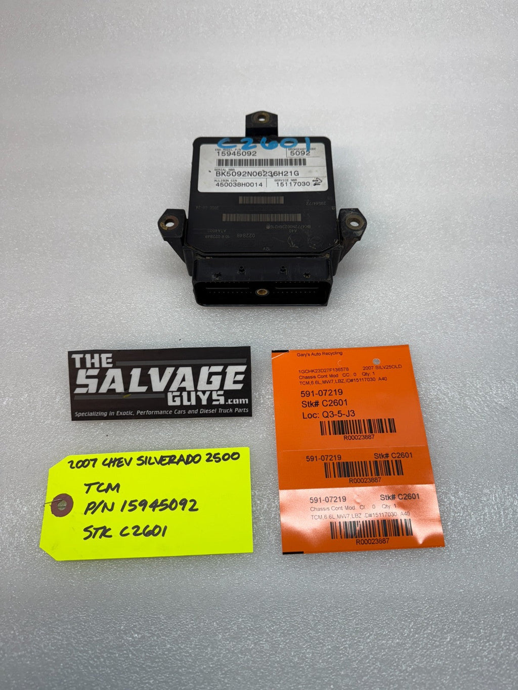 06 07 08 GMC SIERRA ALLISON A40 TRANSMISSION CONTROL MODULE TCM TCU A40 15945092