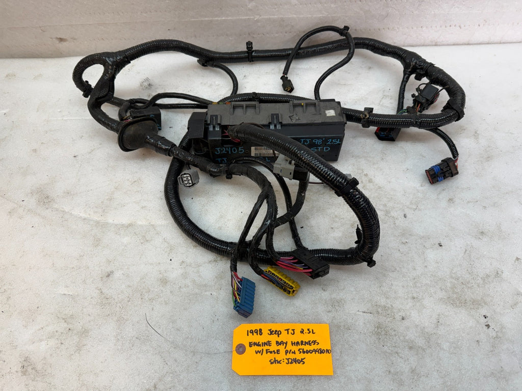 1998 JEEP WRANGLER TJ 2.5 MANUAL TRANS ENGINE FUSE BOX HARNESS LOOM 56009980AD