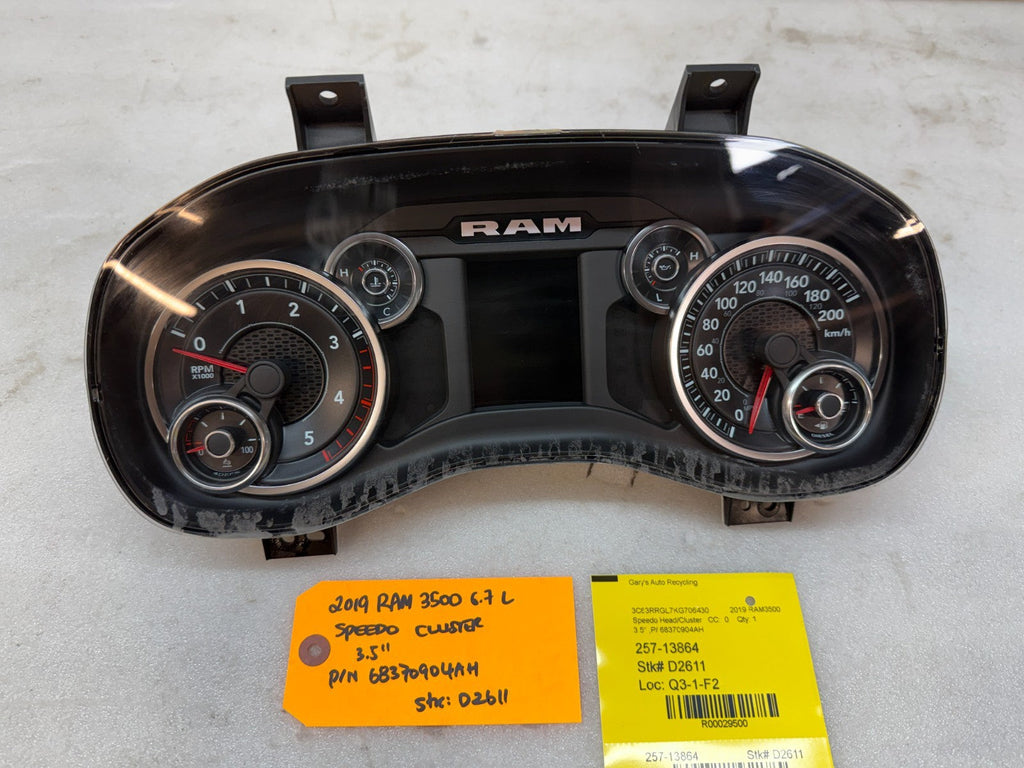19-24 RAM 2500 3500 6.7 DIESEL METRIC SPEEDOMETER GAUGE CLUSTER 49K 68370904AH