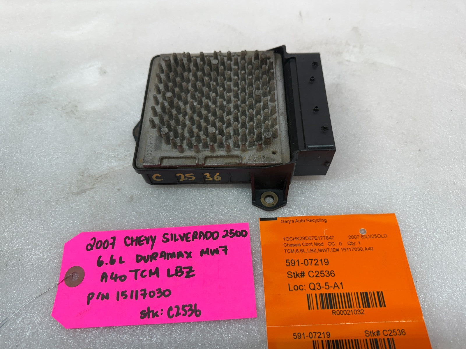 06 07 08 GMC SIERRA ALLISON A40 TRANSMISSION CONTROL MODULE TCM TCU A40 15117030