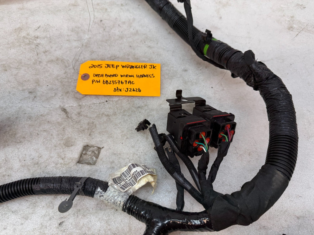 15 JEEP WRANGLER JK 3.6 DASH GAUGE WIRING HARNESS LOOM P68235767AC