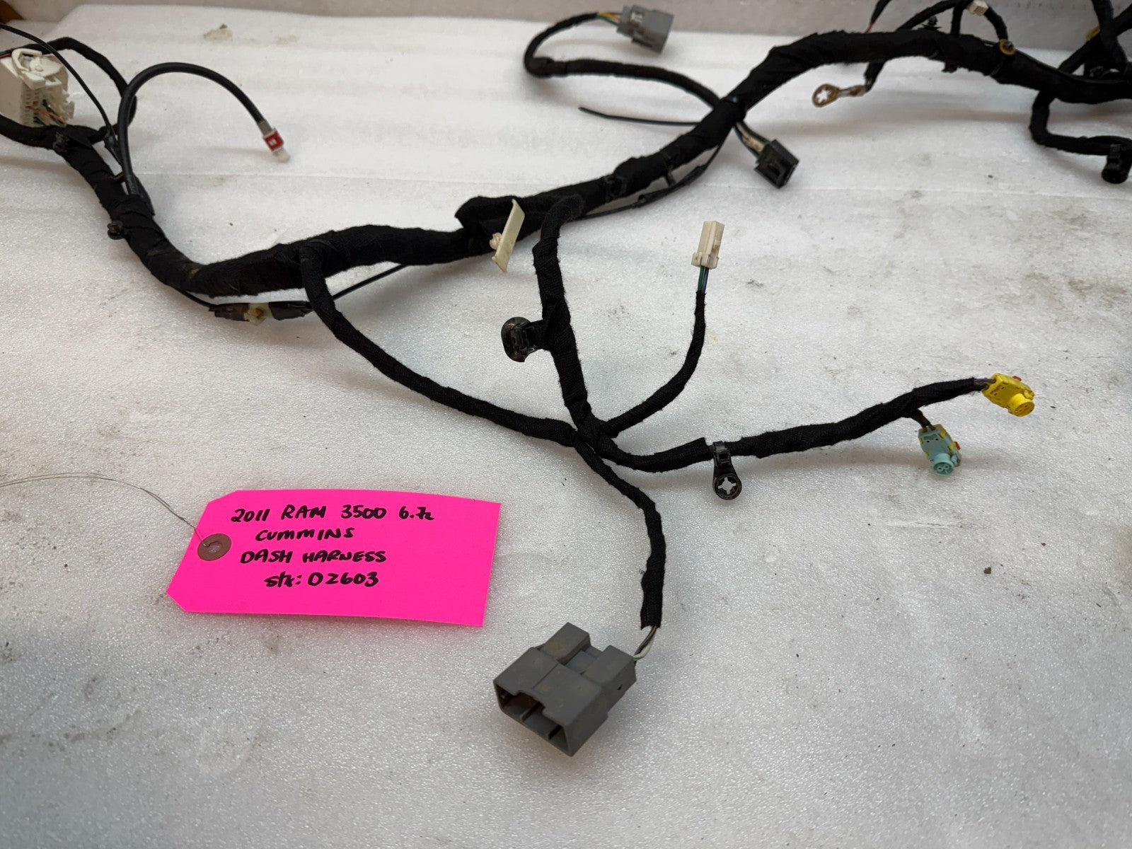 11 DODGE RAM 2500 3500 6.7 INSTRUMENT DASH GAUGE CLUSTER WIRING HARNESS 4x4 AUTO