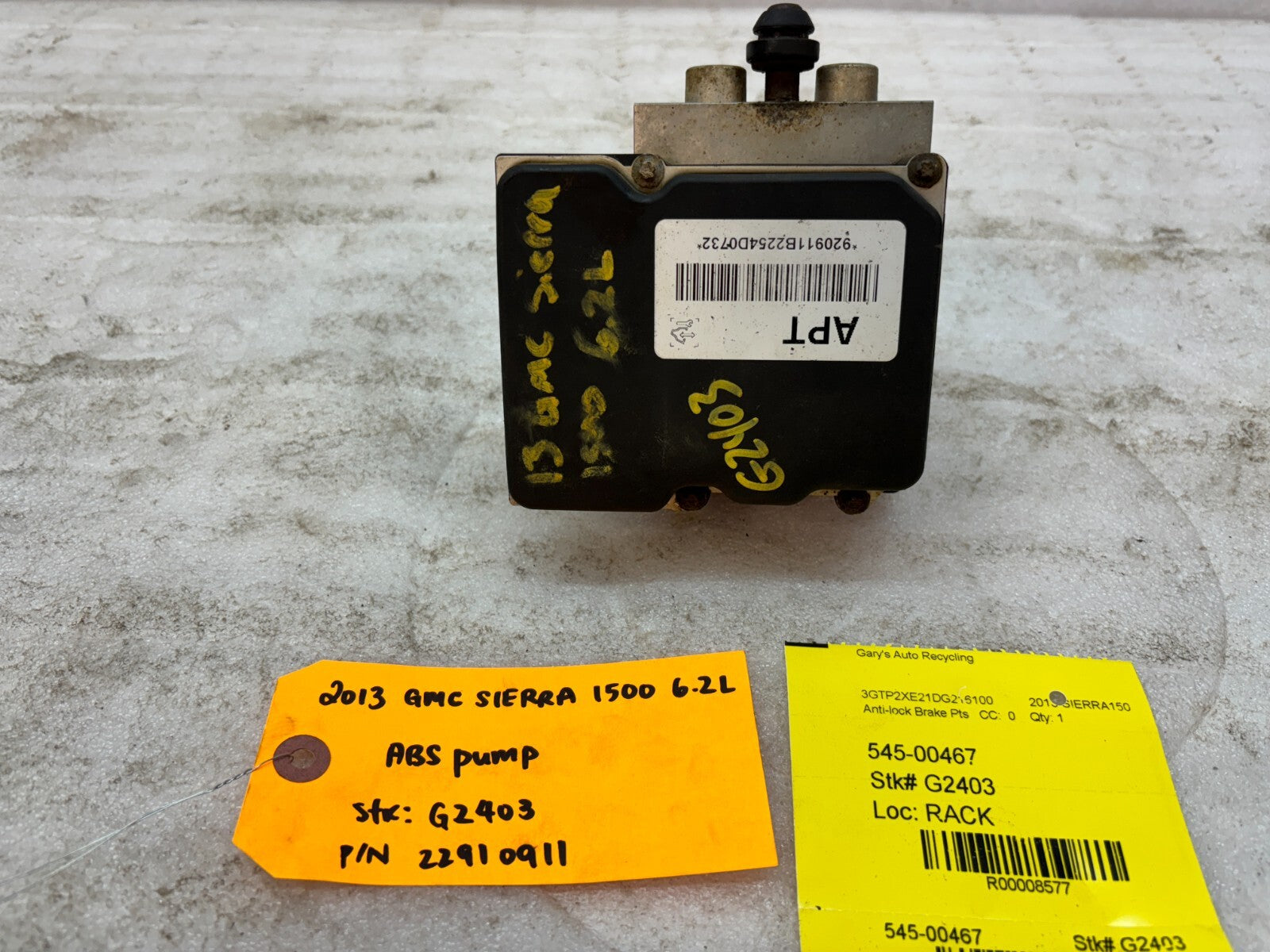 09-14 CHEVROLET GMC SILVERADO SIERRA 1500 6.2 ABS ANTI LOCK BRAKE PUMP 22910911