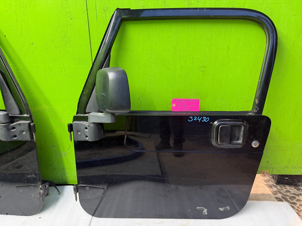 06 JEEP WRANGLER TJ LJ OEM FULL HARD DOORS COMPLETE KEY MIRRORS BLACK 97-06
