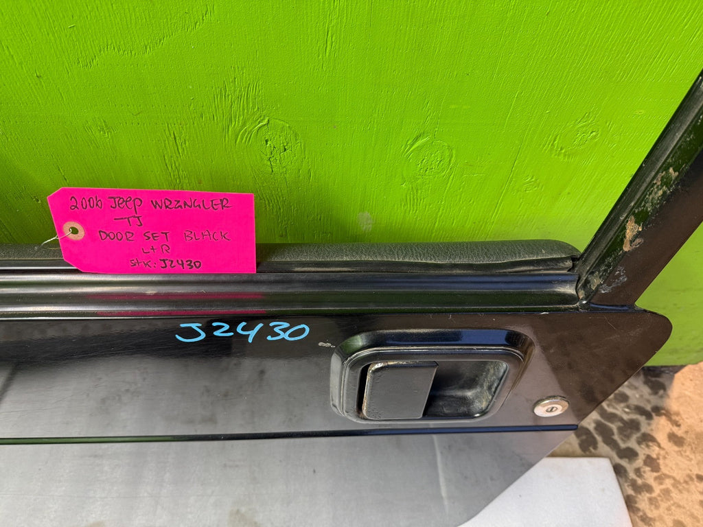 06 JEEP WRANGLER TJ LJ OEM FULL HARD DOORS COMPLETE KEY MIRRORS BLACK 97-06