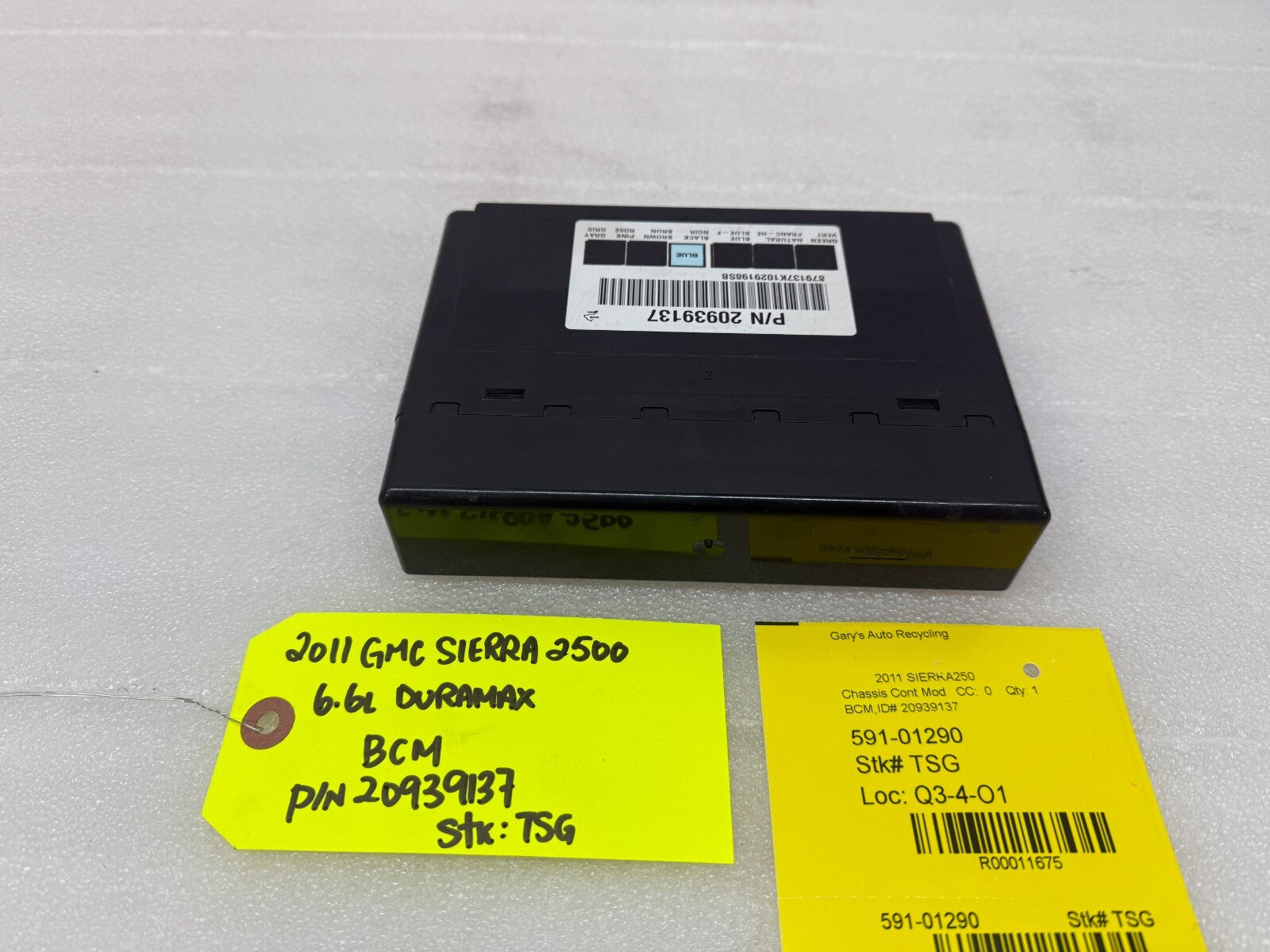 11-14 Chevrolet GMC 2500HD DURAMAX 6.6 LML BCM BODY CONTROL MODULE 20939137