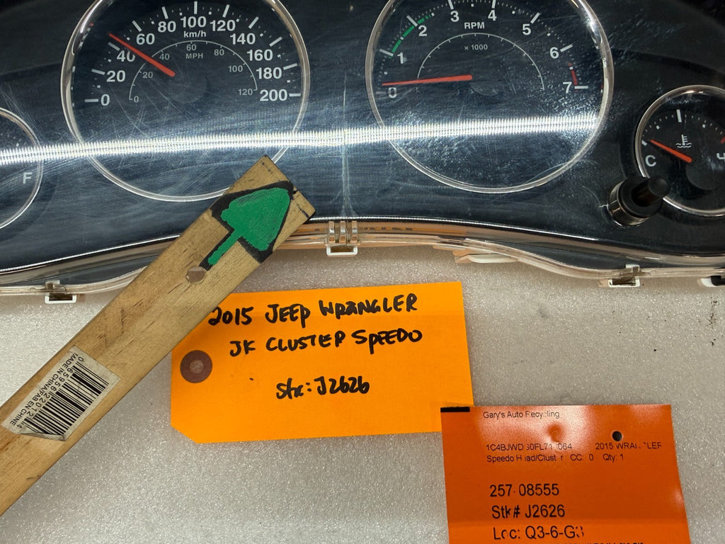 15 JEEP WRANGLER JK 3.6 METRIC SPEEDOMETER GAUGE CLUSTER 56054394AE 12-18