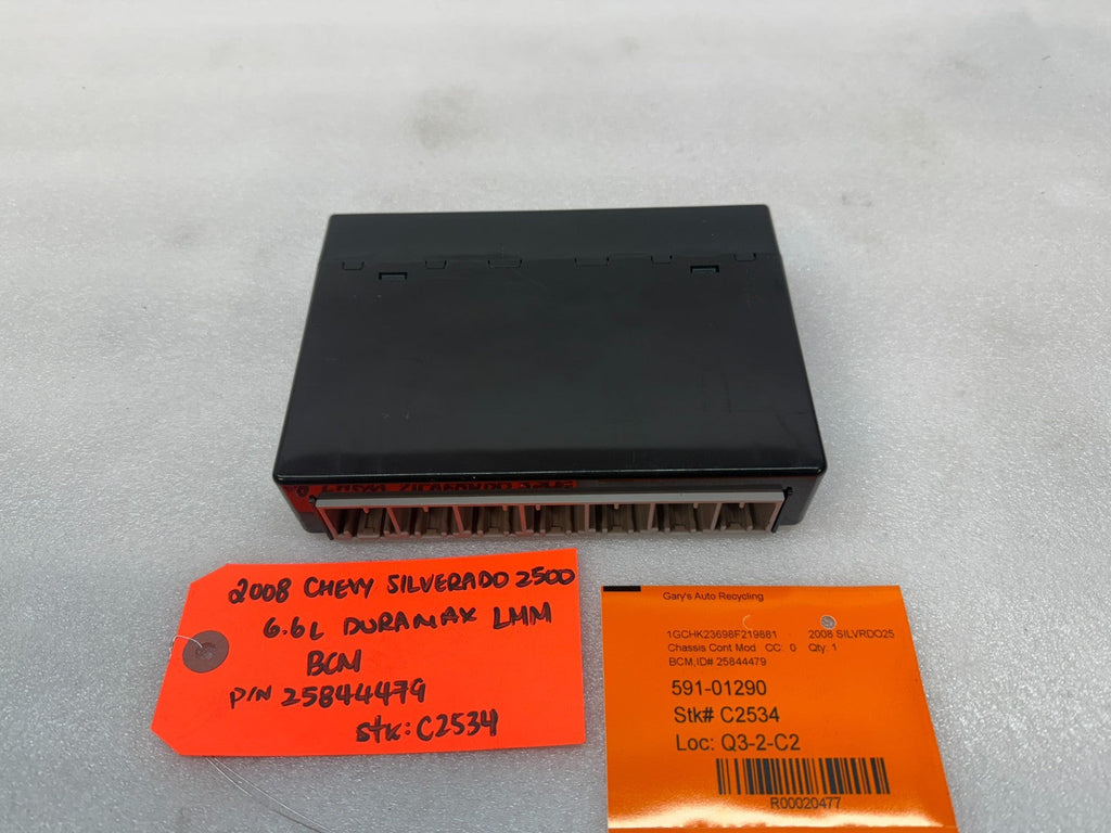 08 09 10 Chevrolet GMC DURAMAX LMM 6.6 BCM BODY CONTROL MODULE 25844479