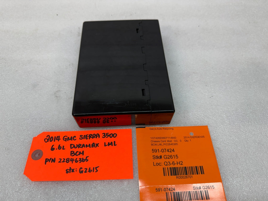 11-14 Chevrolet GMC 2500HD DURAMAX 6.6 LML BCM BODY CONTROL MODULE 22846365