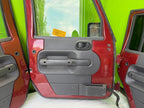 07-18 JEEP WRANGLER JK OEM FULL HARD DOORS RED WITH DOOR PANELS MIRROR KEY PEM