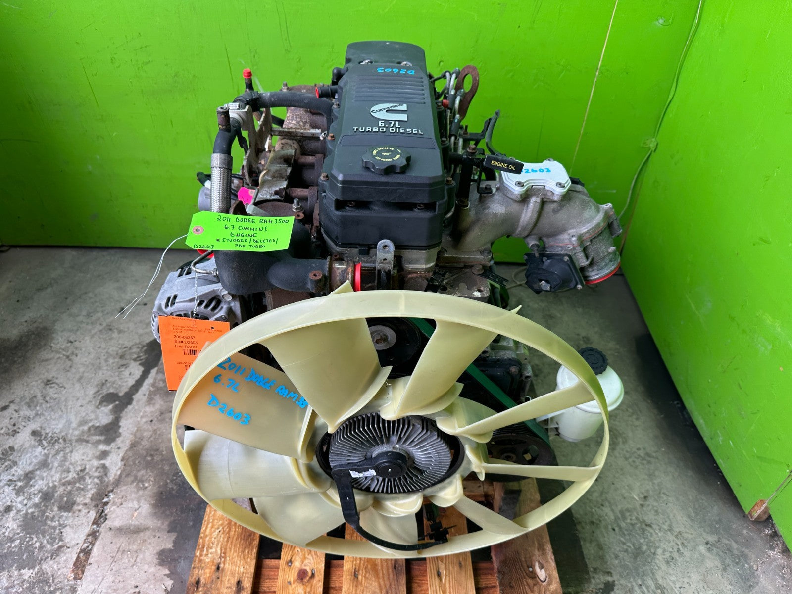 10 11 12 DODGE RAM 2500 3500 6.7 CUMMINS PDR TURBO DIESEL ENGINE MOTOR  STUDDED