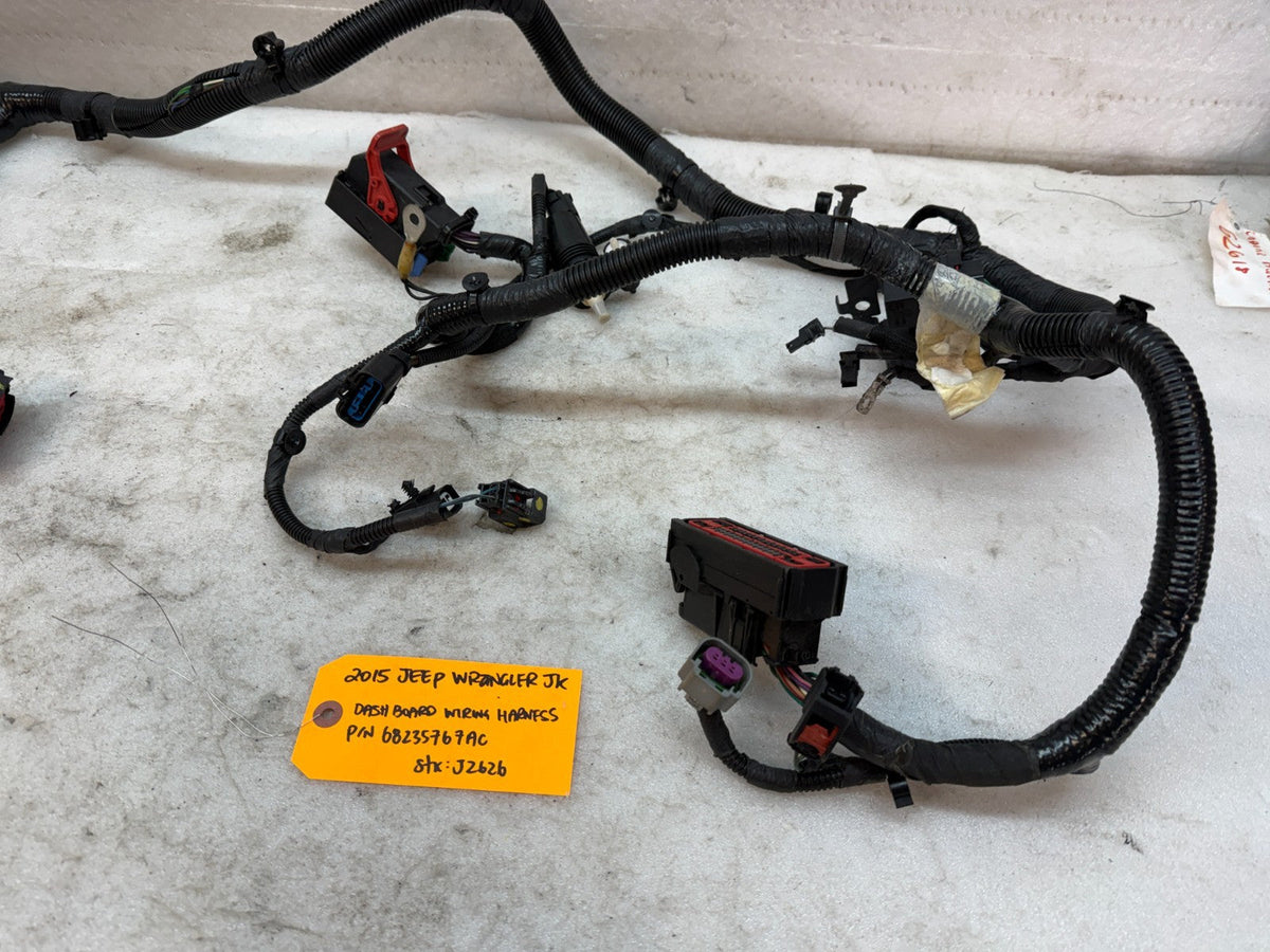 15 JEEP WRANGLER JK 3.6 DASH GAUGE WIRING HARNESS LOOM P68235767AC
