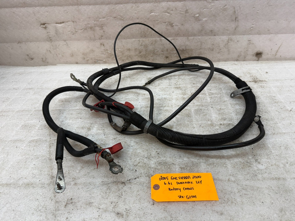 04 05 GMC CHEVROLET SILVERADO 2500HD 3500HD 6.6 LLY OEM BATTERY CABLES