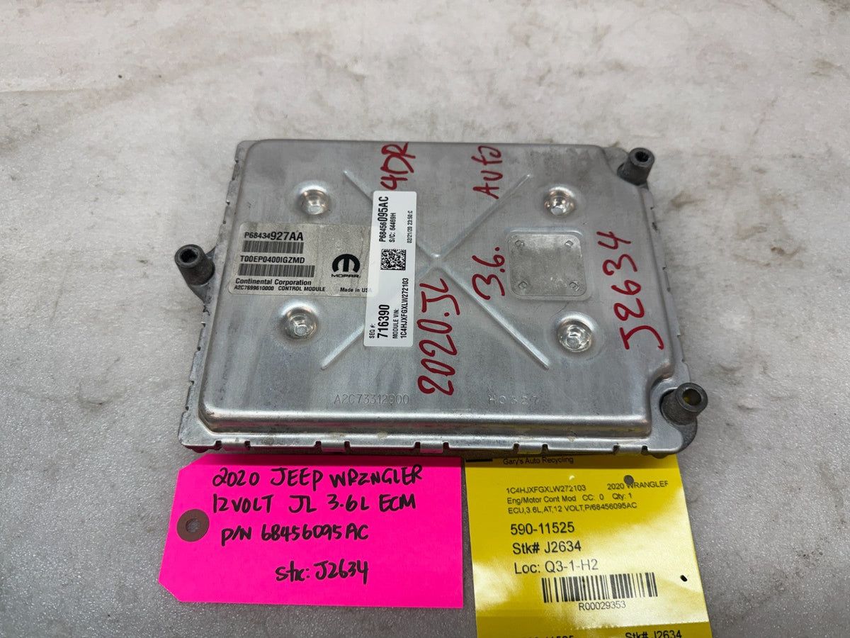 20 JEEP WRANGLER JL JT 3.6 ENGINE COMPUTER ECU ECM P68456095AC 18-23