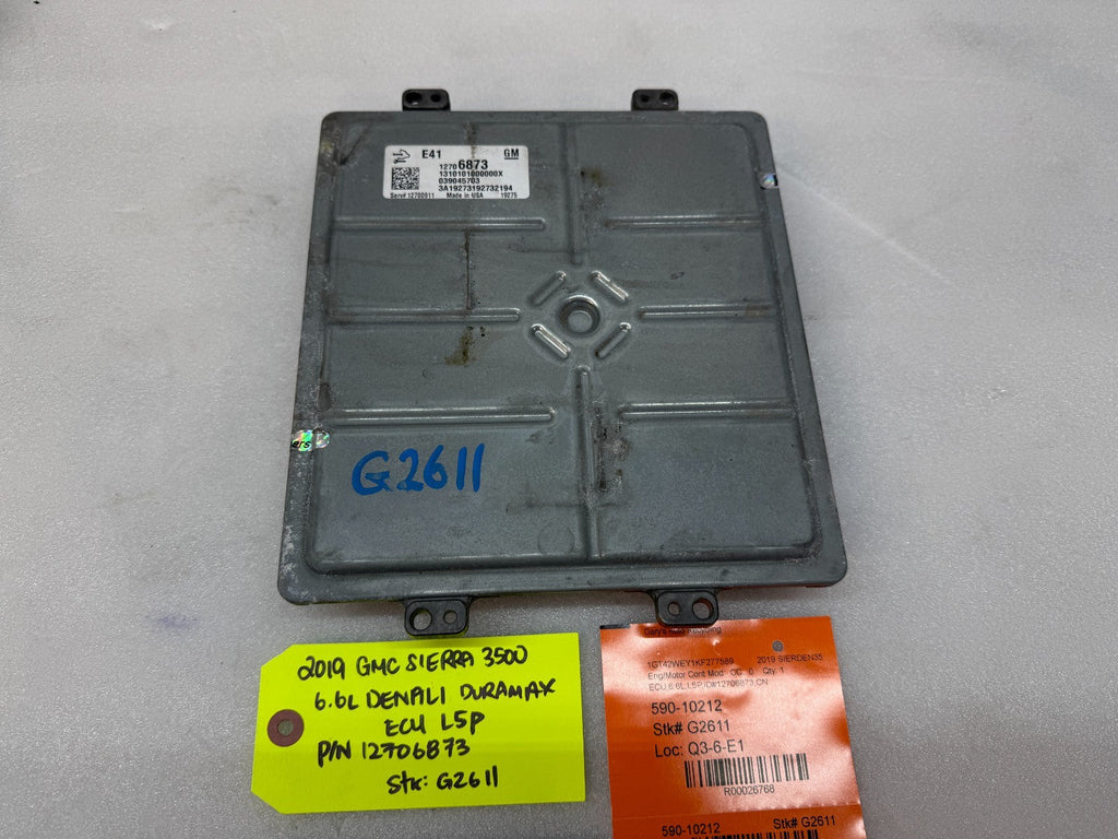 19 Chevrolet GMC 2500HD DURAMAX 6.6 L5P ENGINE COMPUTER ECU ECM 12706873