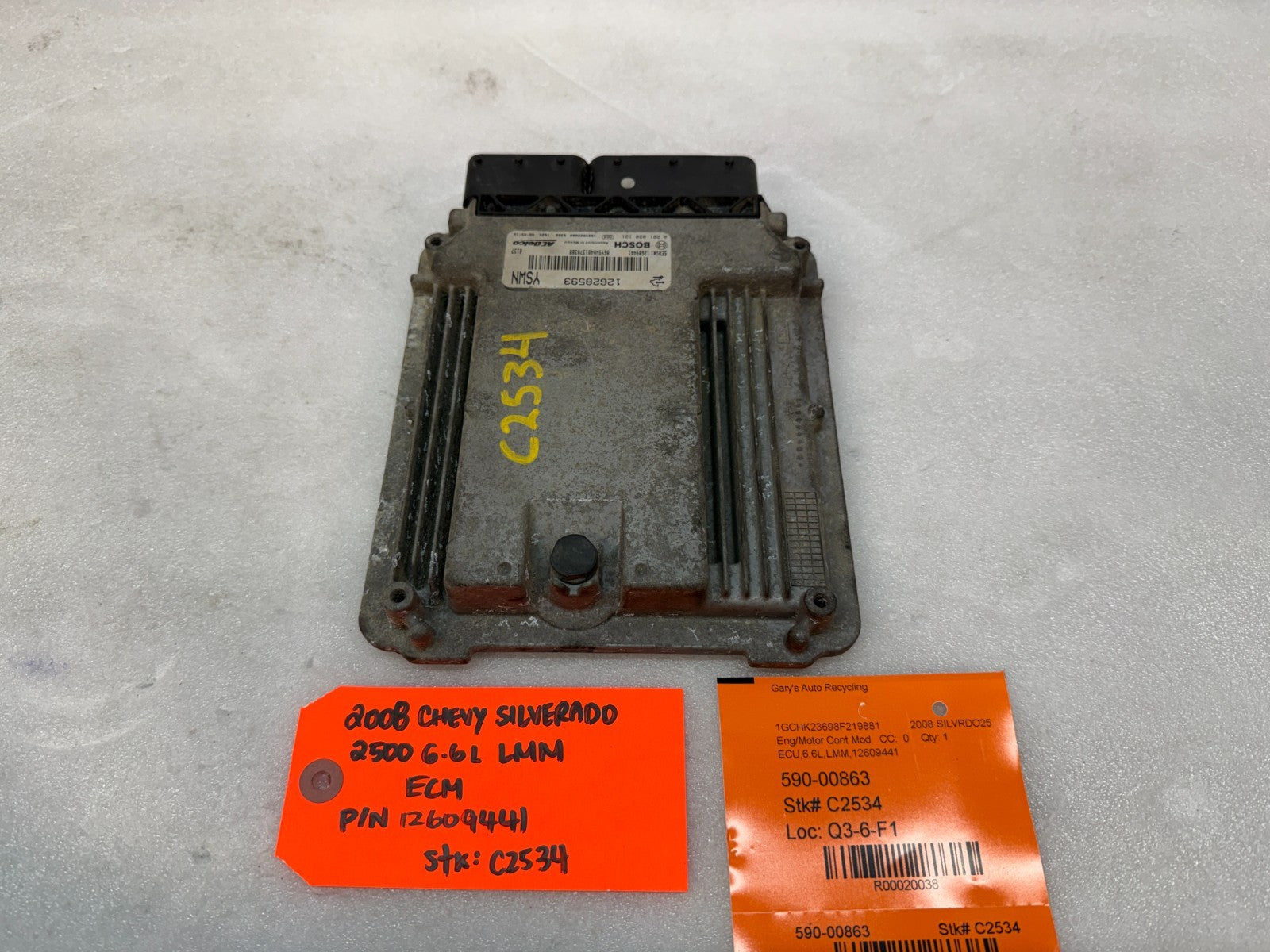 08 09 10 Chevrolet GMC 2500HD DURAMAX 6.6 LMM ECM ECU ENGINE COMPUTER 12609441