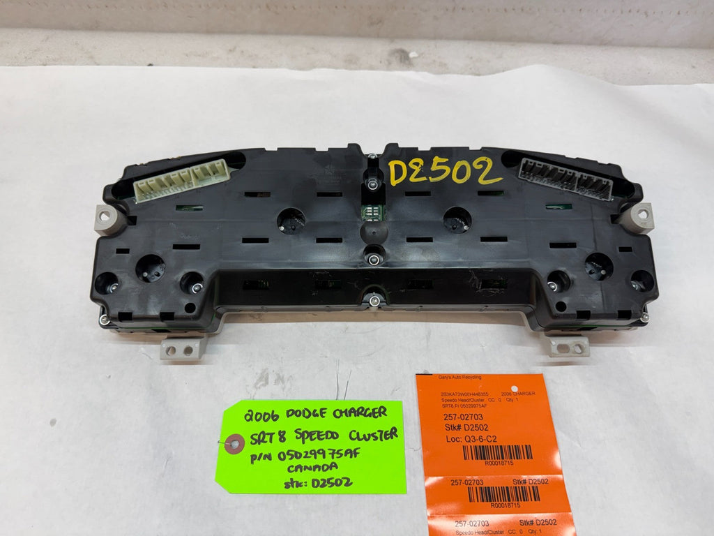 06 07 08 DODGE CHARGER SRT-8 SRT 6.1 OEM METRIC GAUGE CLUSTER P05029975AF