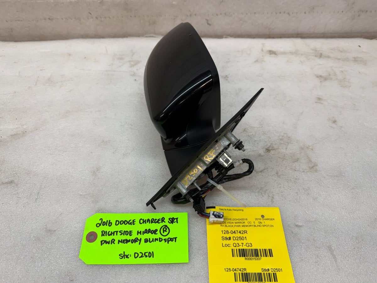 16 DODGE CHALLENGER HELLCAT SRT OEM BLACK RIGHT MIRROR W/ BS MEMORY ETC 12-24